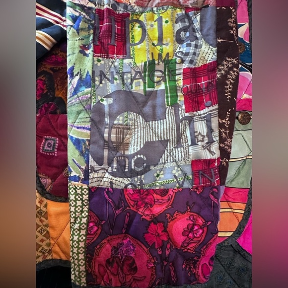 Stunning Volup Vintage 220 Hickory Reversible Patchwork Quilted Silk Jacket XL - Picture 14 of 16